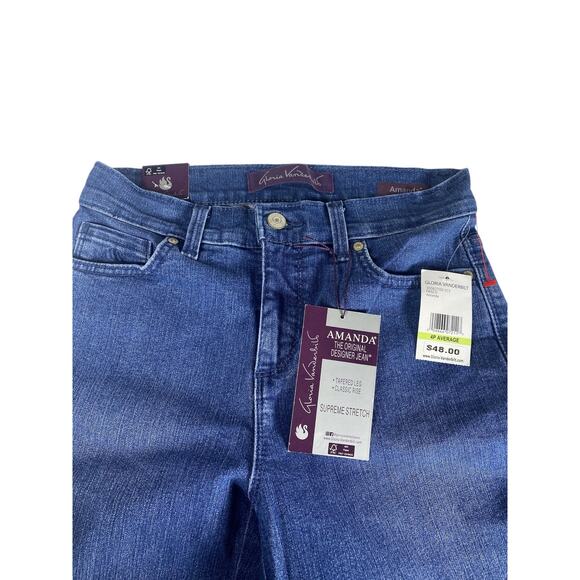 NWT women's Gloria Vanderbilt Amanda Classic Rise Supreme stretch Size 4P Jeans - Picture 4 of 9